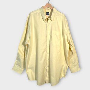Brooks Brothers Button Down Shirt 18.5 36/37 Yellow Cotton Non-Iron